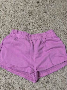 SHEIN Lavender Pink Elastic-Waist Athletic Shorts